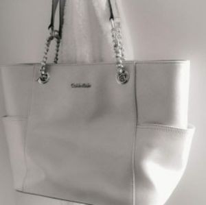 **sold**Calvin Klein Silver Metallic Handbag